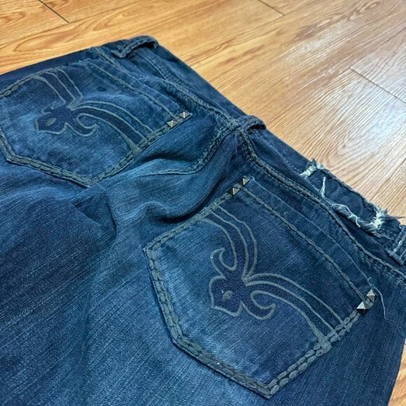 Helix Y2K‎ Baggy Dark Wash Blue Skater Grudge Jeans - Picture 4 of 8